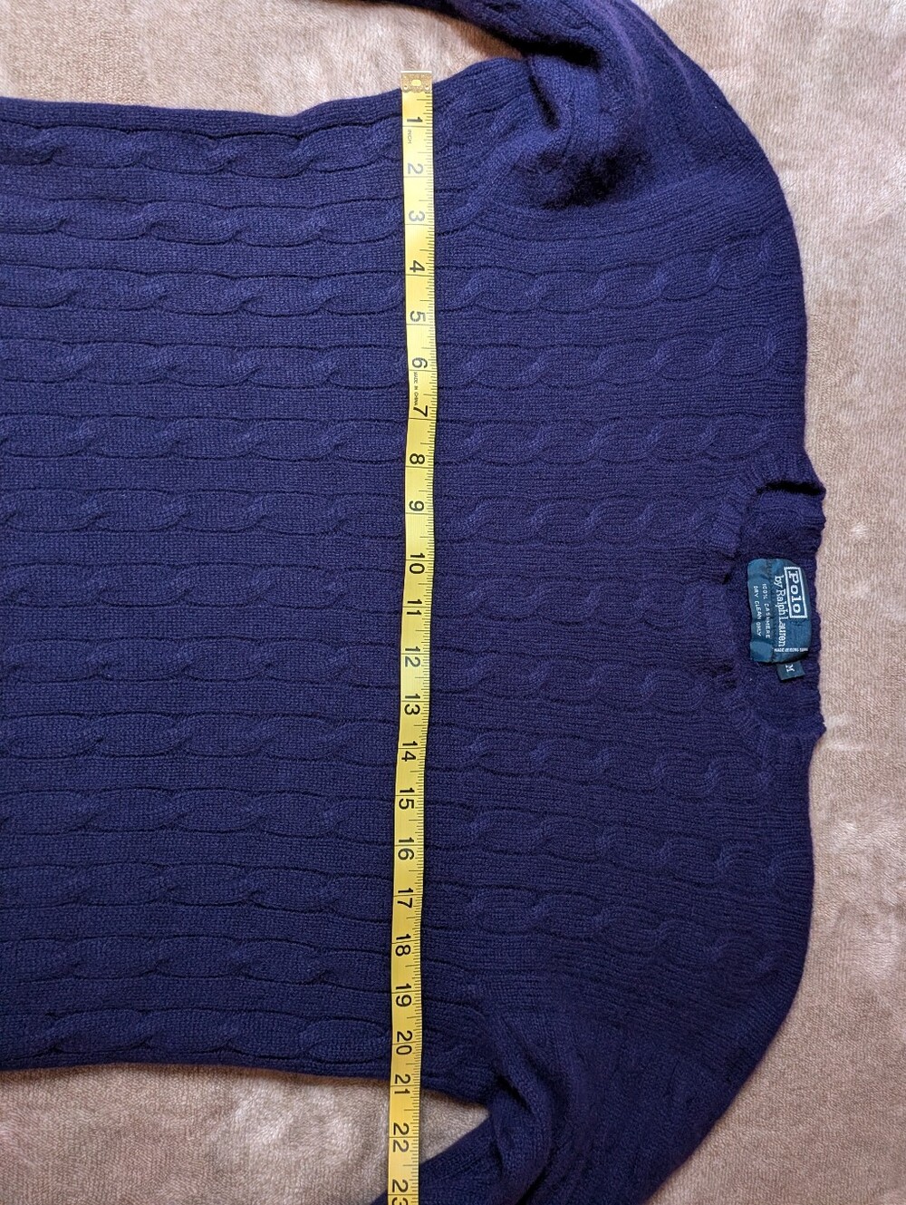 Polo Ralph Lauren 100% Cashmere Cable Knit Sweater Purple M Oversized - Picture 4 of 7